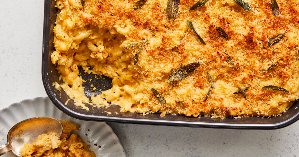 Elevate Your Dinner: Baked Butternut Squash Mac with Three Cheeses